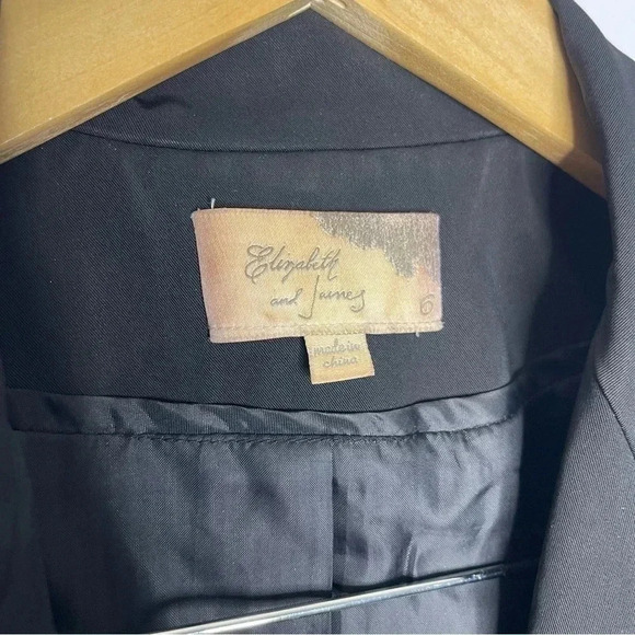 Elizabeth and James Bloomingdale’s Black Elbow Sleeve Blazer Jacket Size 6 - Picture 6 of 8
